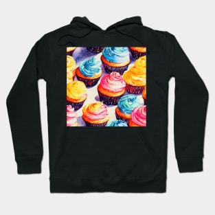Watercolor cupcake pattern Hoodie